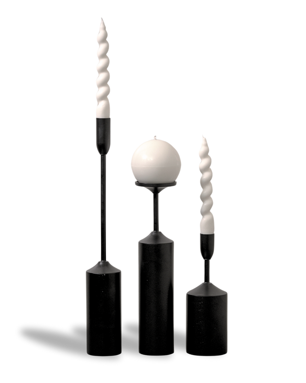Everyday Candle Holders Set of 3 | Matt Black
