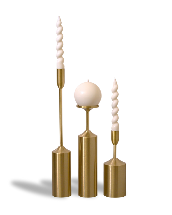 Everyday Candle Holder Set of 3 | Gold