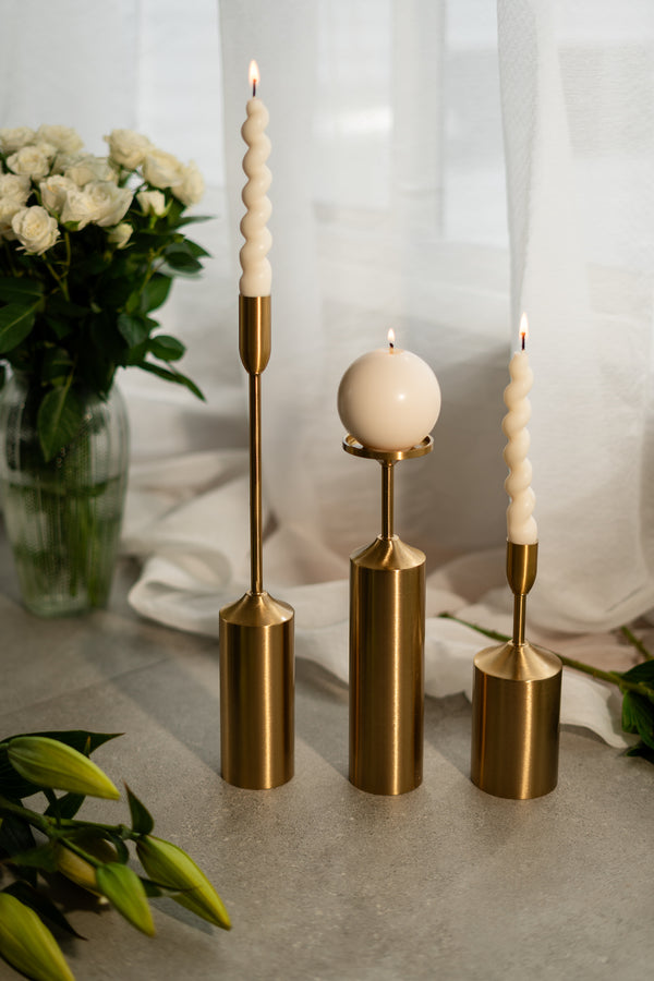 Everyday Candle Holder Set of 3 | Gold