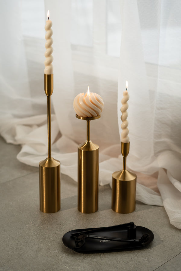 Everyday Candle Holder Set of 3 | Gold