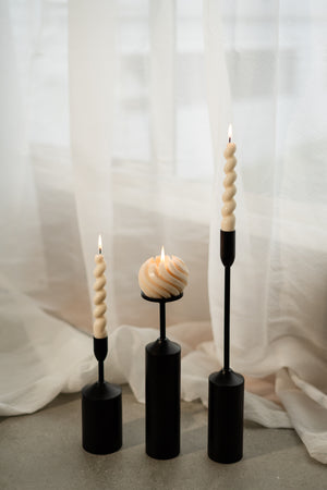 Everyday Candle Holders Set of 3 | Matt Black