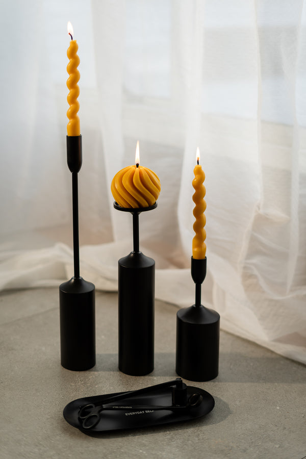 Everyday Candle Holders Set of 3 | Matt Black